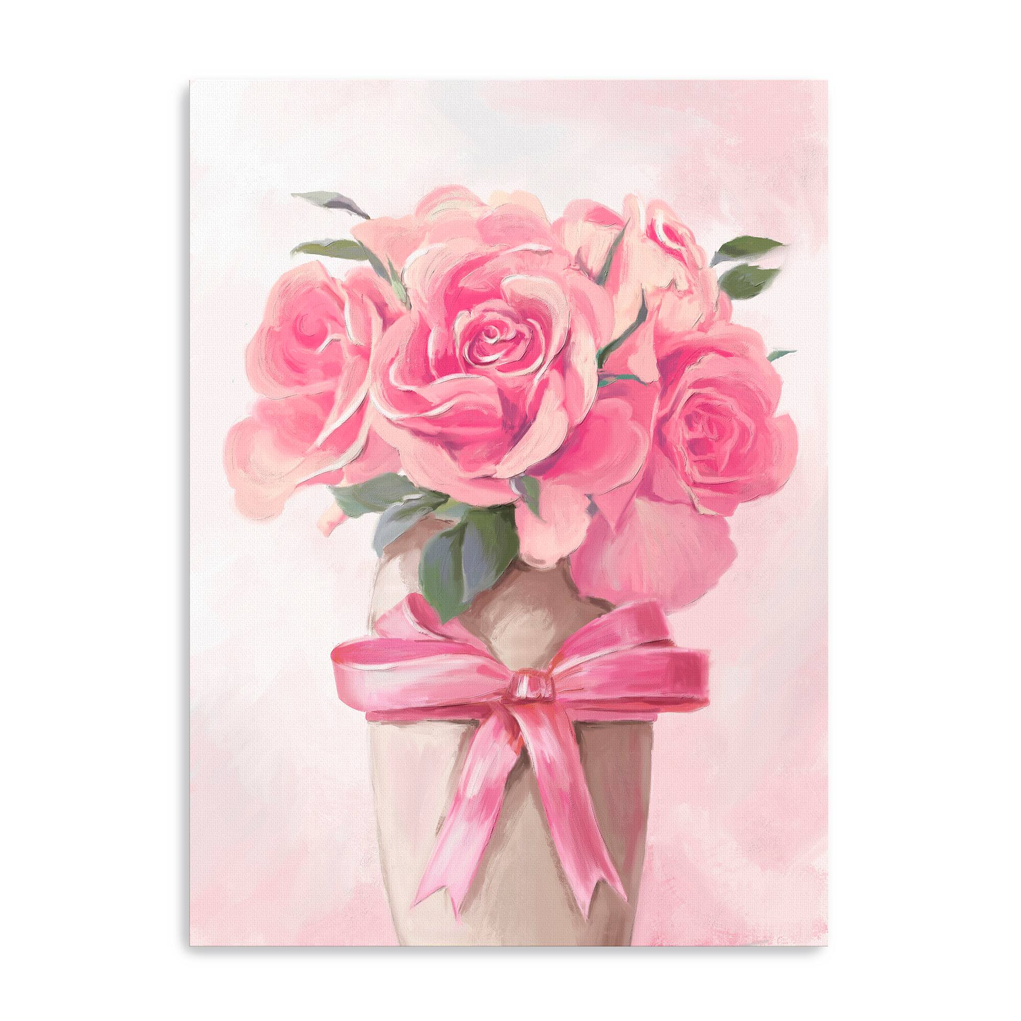 Rose and Bow Canvas Giclée Art
